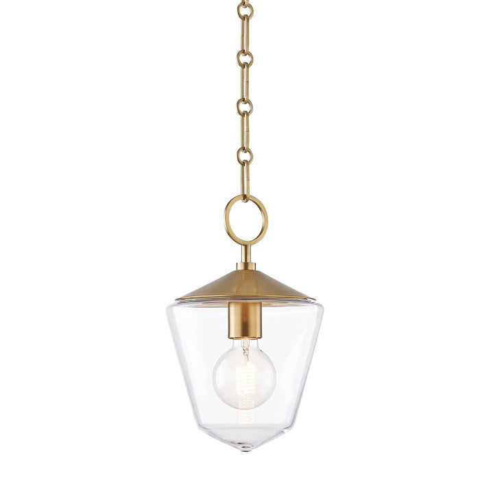 Hudson Valley - 8308-AGB - One Light Pendant - Greene - Aged Brass