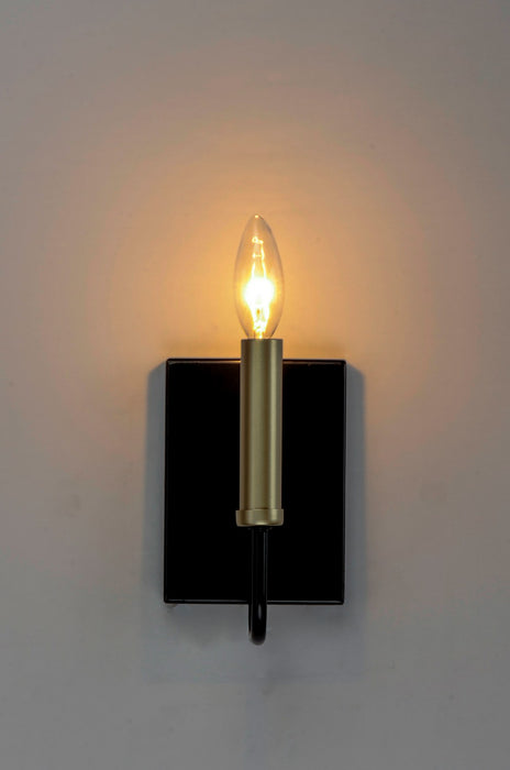 Maxim - 10251BKGLD - One Light Wall Sconce - Sullivan - Black / Gold