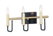 Maxim - 10253BKGLD - Three Light Bath Vanity - Sullivan - Black / Gold