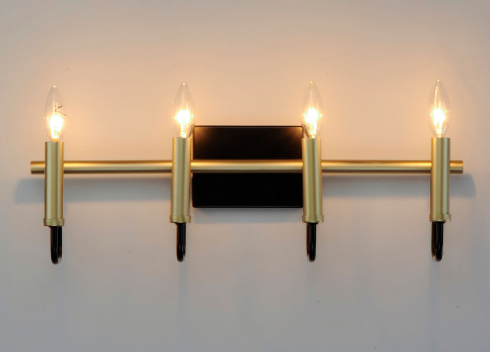 Maxim - 10254BKGLD - Four Light Wall Sconce - Sullivan - Black / Gold