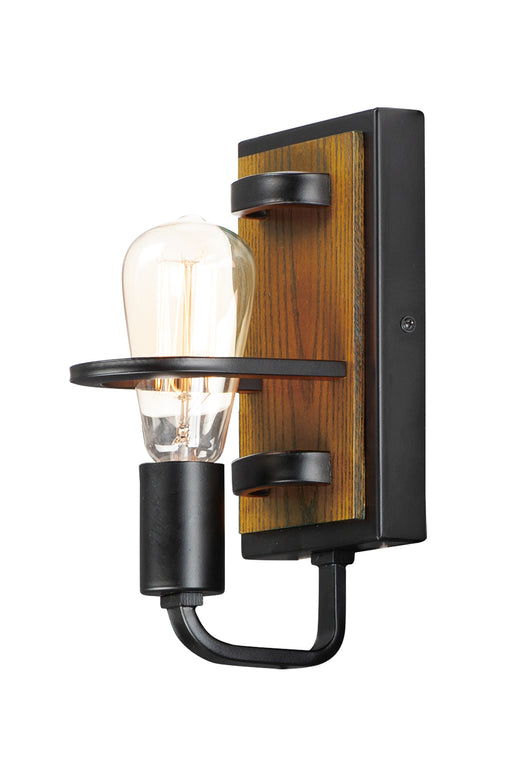 Maxim - 10301BKASB - One Light Wall Sconce - Black Forest - Black / Ashbury