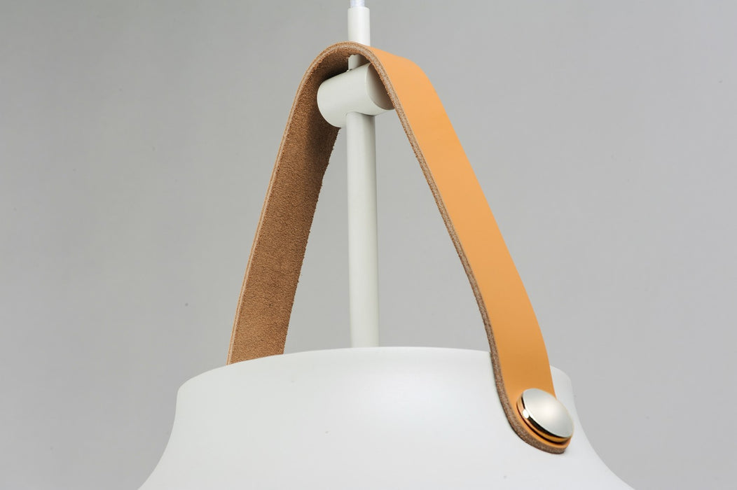 Maxim - 11356TNWT - One Light Pendant - Nordic - Tan Leather / White