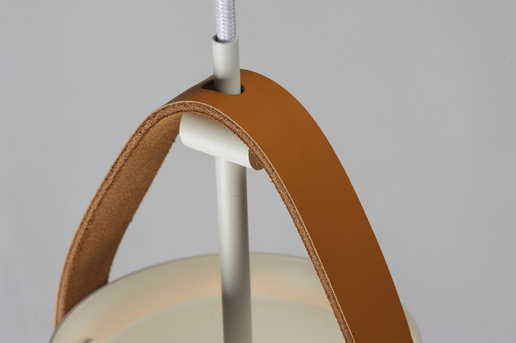 Maxim - 11356TNWT - One Light Pendant - Nordic - Tan Leather / White