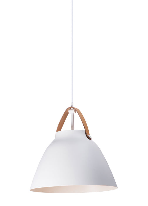 Maxim - 11356TNWT - One Light Pendant - Nordic - Tan Leather / White