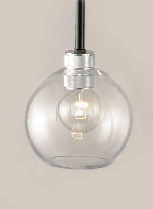 Maxim - 21619CLBKAL - One Light Mini Pendant - Vessel - Black / Brushed Aluminum