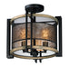 Maxim - 27560BKBWAB - Three Light Flush Mount - Boundry - Black / Barn Wood / Antique Brass