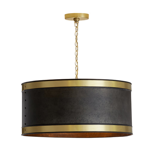 Capital Lighting - 335641GB - Four Light Pendant - Barrow - Galvanized Black and True Brass