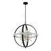 Allegri - 033651-050-FR001 - Ten Light Pendant - Angelo - Matte Black W/ Polished Silver