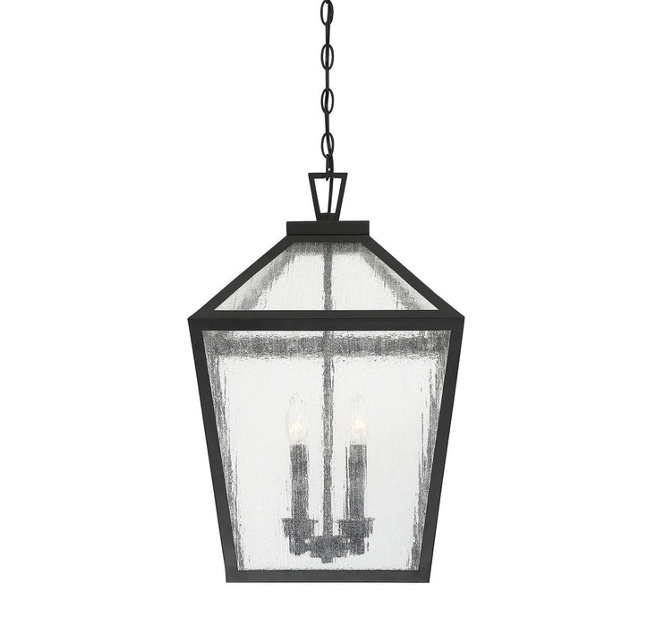 Savoy House - 5-104-BK - Four Light Outdoor Hanging Lantern - Woodstock - Black