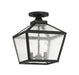 Savoy House - 5-105-BK - Three Light Flush Mount - Woodstock - Black