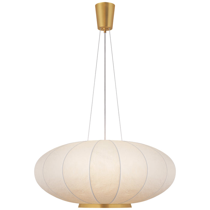 Visual Comfort Signature - BBL 5123SB-RP - One Light Pendant - Paper Moon - Soft Brass