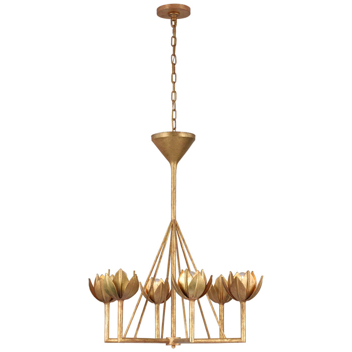 Visual Comfort Signature - JN 5003AGL - Six Light Chandelier - Alberto - Antique Gold Leaf