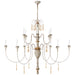 Visual Comfort Signature - JN 5014VW - 12 Light Chandelier - Fortuna - Vintage White and Gild