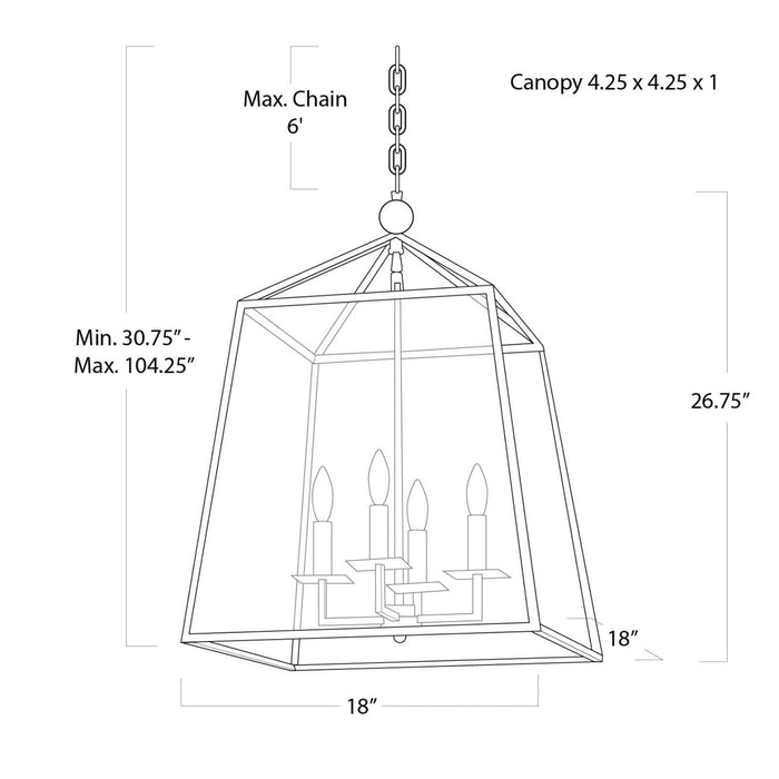 Regina Andrew - 16-1010ORB - Four Light Chandelier - Cachet - Oil Rubbed Bronze