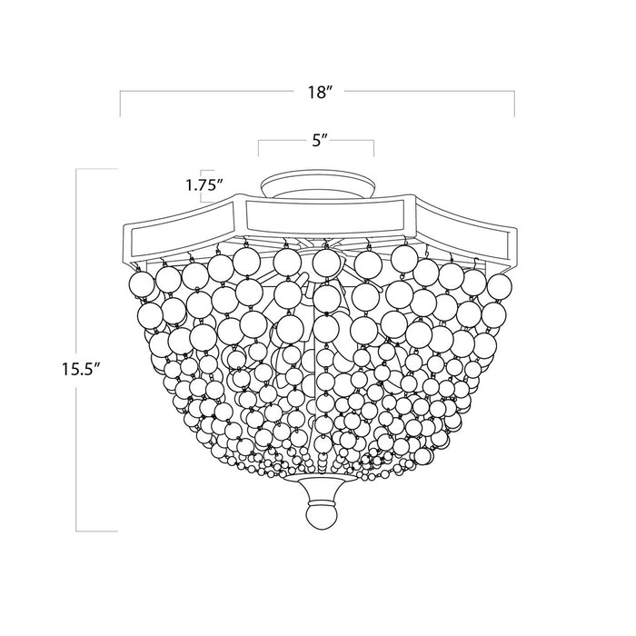 Regina Andrew - 16-1164 - Four Light Flush Mount - Frosted - Antique Gold