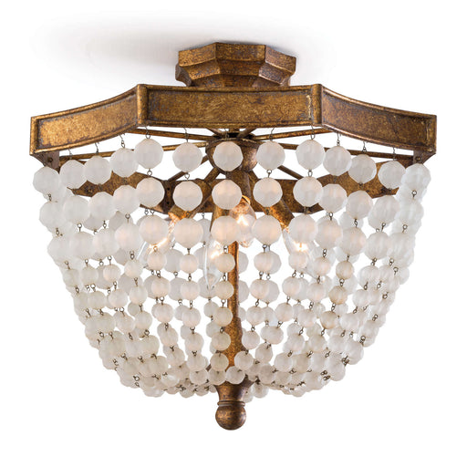 Regina Andrew - 16-1164 - Four Light Flush Mount - Frosted - Antique Gold