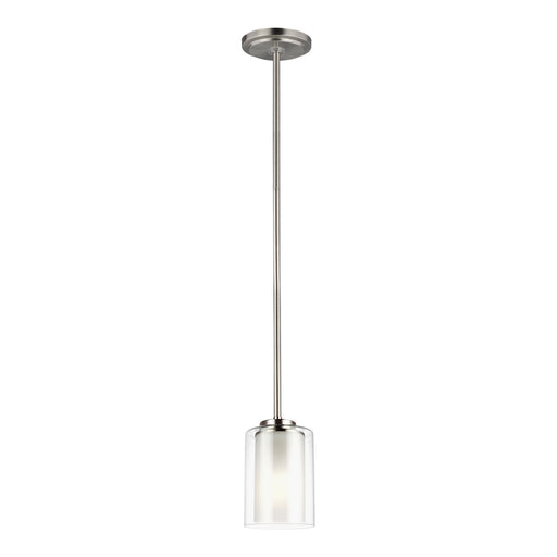 Generation Lighting. - 6137301-962 - One Light Mini-Pendant - Elmwood Park - Brushed Nickel