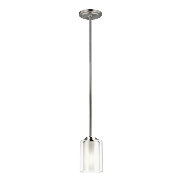 Generation Lighting. - 6137301EN3-962 - One Light Mini-Pendant - Elmwood Park - Brushed Nickel