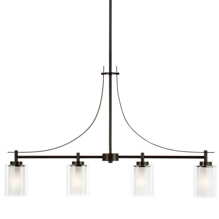 Generation Lighting. - 6637304-710 - Four Light Island Pendant - Elmwood Park - Bronze