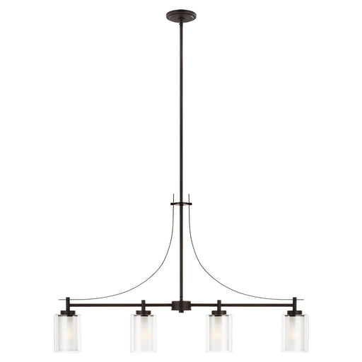 Generation Lighting. - 6637304-710 - Four Light Island Pendant - Elmwood Park - Bronze