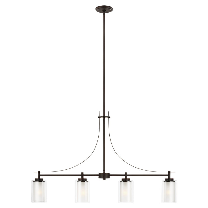 Generation Lighting. - 6637304-710 - Four Light Island Pendant - Elmwood Park - Bronze