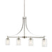 Generation Lighting. - 6637304-962 - Four Light Island Pendant - Elmwood Park - Brushed Nickel