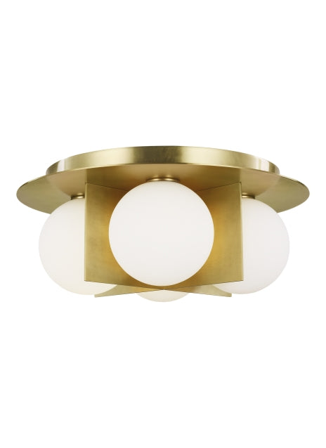 Visual Comfort Modern - 700FMOBLR - LED Flush Mount - Orbel - Aged Brass