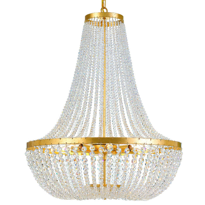 Crystorama - 609-GA - Eight Light Chandelier - Rylee - Antique Gold