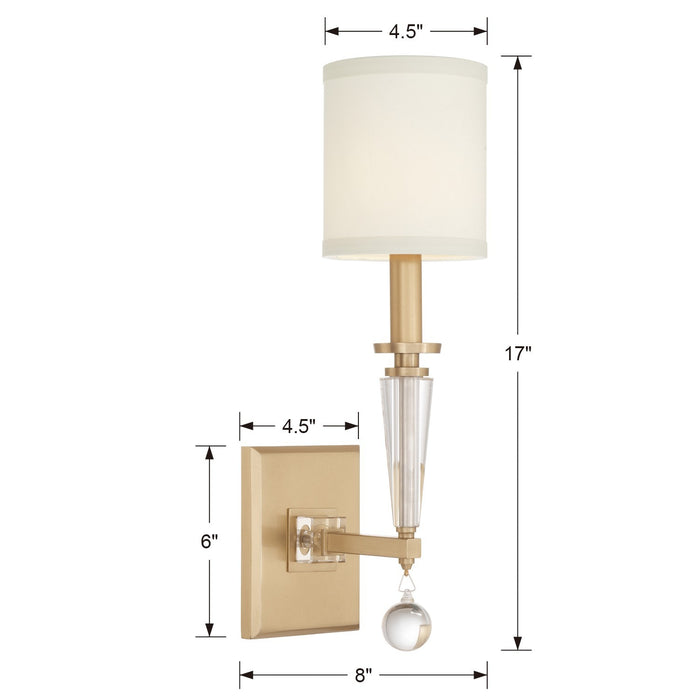 Crystorama - 8101-AG - One Light Wall Sconce - Paxton - Aged Brass