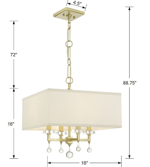 Crystorama - 8105-AG - Four Light Chandelier - Paxton - Aged Brass