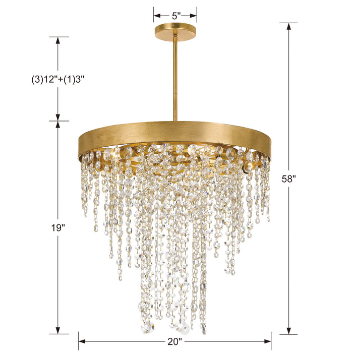 Crystorama - WIN-615-GA-CL-MWP - Five Light Chandelier - Winham - Antique Gold