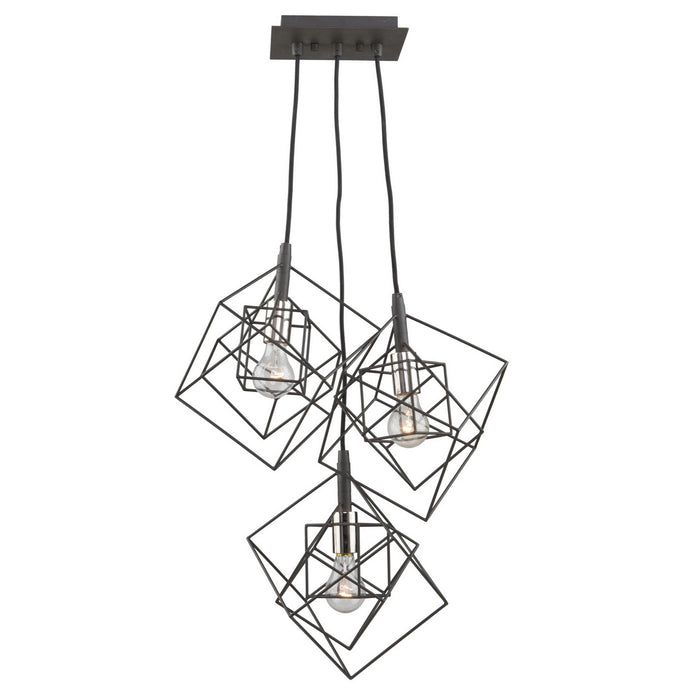 Artcraft - AC11118PN - Three Light Chandelier - Artistry - Matte Black & Polished Nickel