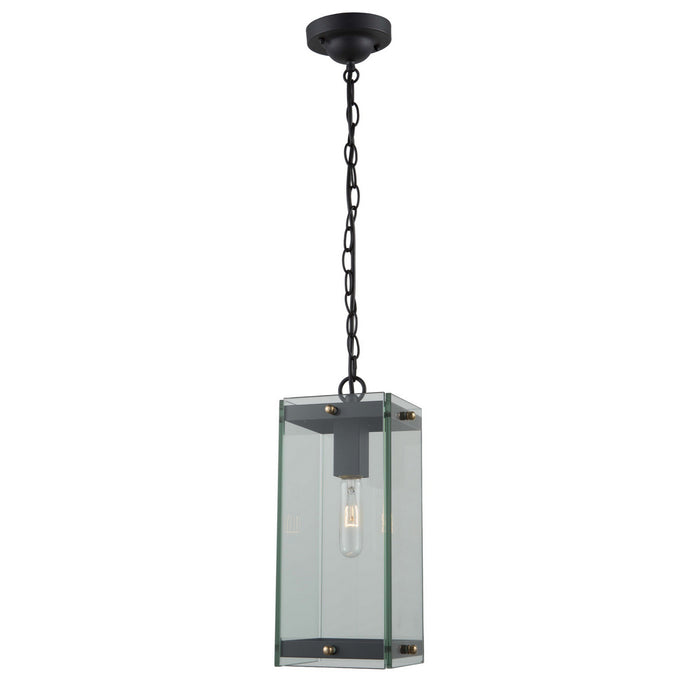 Artcraft - AC8145BK - One Light Outdoor Pendant - Bradgate - Matte Black & Harvest Brass