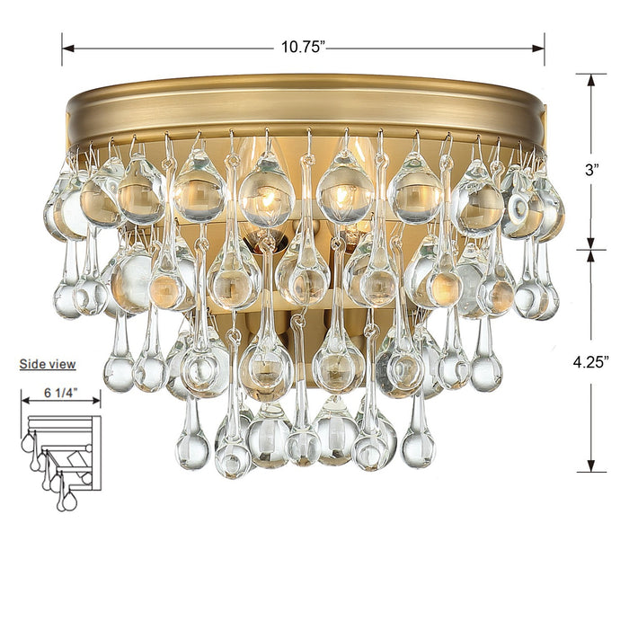 Crystorama - 132-VG - Two Light Wall Sconce - Calypso - Vibrant Gold