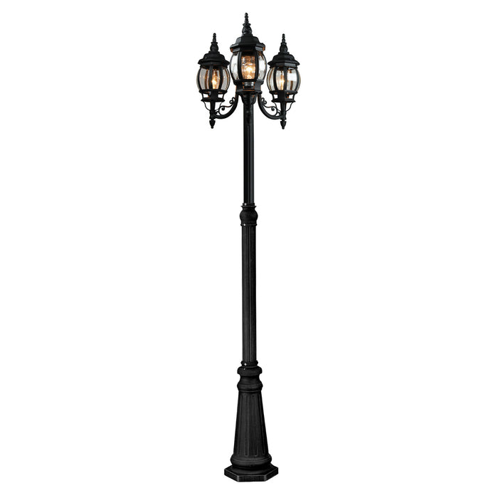 Artcraft - AC8099BK - Three Light Outdoor Post Mount - Classico - Black