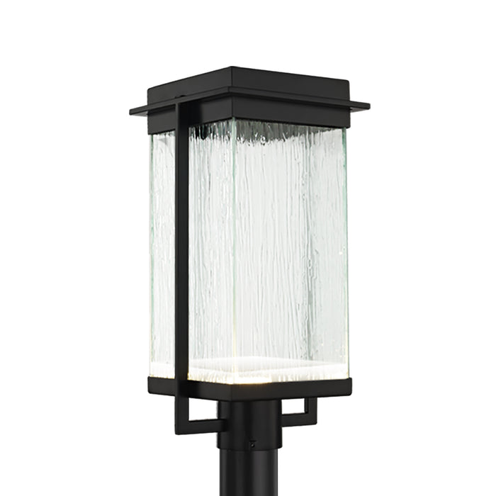 Justice Designs - FSN-7543W-RAIN-MBLK - LED Post Mount - Fusion - Matte Black