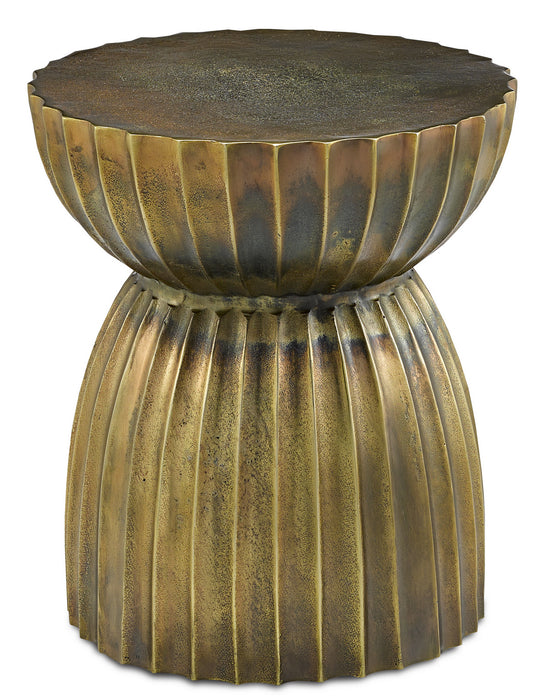 Currey and Company - 4000-0075 - Table/Stool - Rasi - Antique Brass