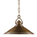 Currey and Company - 9000-0407 - One Light Pendant - Weybright - Vintage Brass