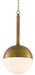 Currey and Company - 9000-0419 - One Light Pendant - Moonward - Antique Brass/Opaque White