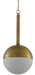 Currey and Company - 9000-0419 - One Light Pendant - Moonward - Antique Brass/Opaque White