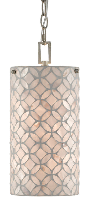 Currey and Company - 9000-0490 - One Light Pendant - Ellison - Pearl/Antique Silver Leaf