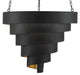 Currey and Company - 9000-0497 - Seven Light Pendant - Chiffonade - Antique Black/Contemporary Gold Leaf