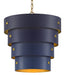 Currey and Company - 9000-0500 - One Light Pendant - Hiroshi Koshitaka - Blue/Contemporary Gold Leaf/Autumn Gold