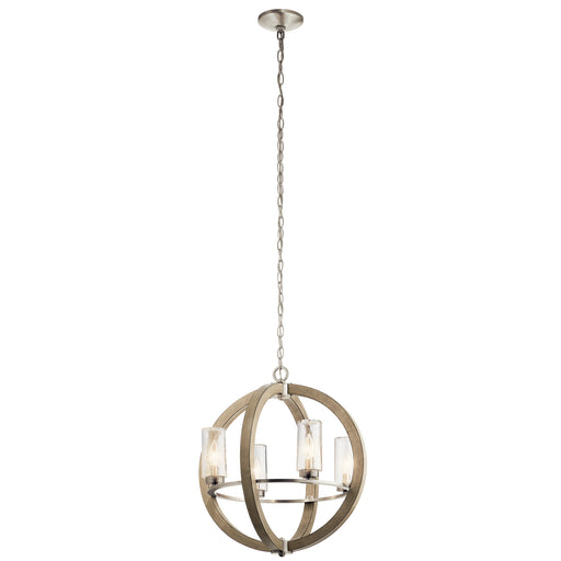 Kichler - 49791DAG - Four Light Outdoor Chandelier - Grand Bank - Distressed Antique Gray