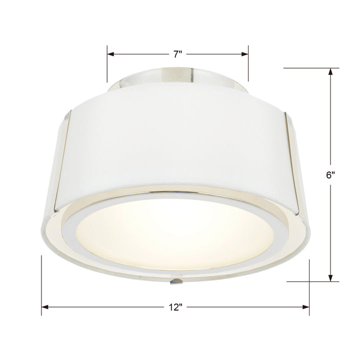 Crystorama - FUL-903-PN - Two Light Semi Flush Mount - Fulton - Polished Nickel