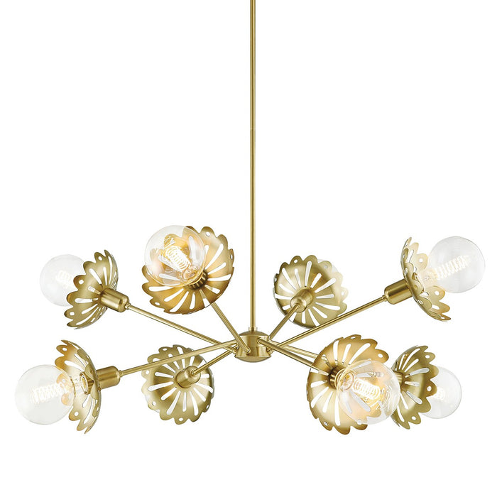 Mitzi - H353808-AGB - Eight Light Chandelier - Alyssa - Aged Brass