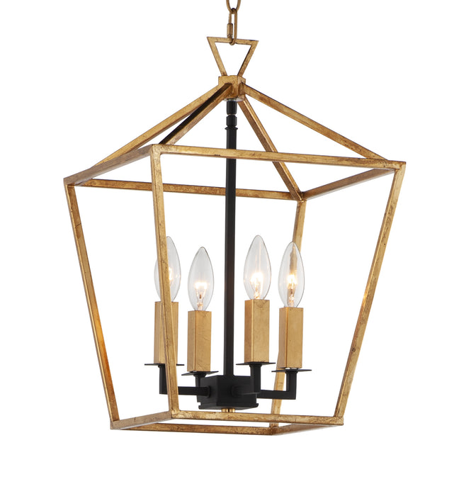 Maxim - 25152GLTXB - Four Light Chandelier - Abode - Gold Leaf / Textured Black