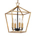 Maxim - 25152GLTXB - Four Light Chandelier - Abode - Gold Leaf / Textured Black