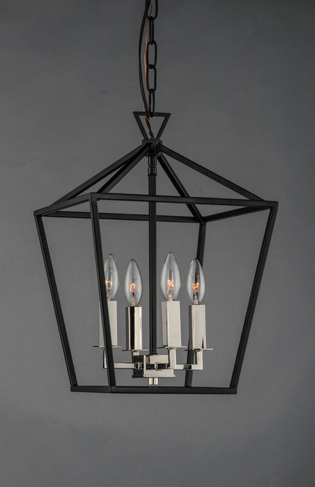 Maxim - 25152TXBPN - Four Light Chandelier - Abode - Textured Black / Polished Nickel