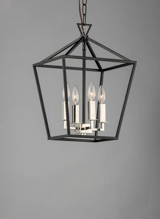 Maxim - 25152TXBPN - Four Light Chandelier - Abode - Textured Black / Polished Nickel